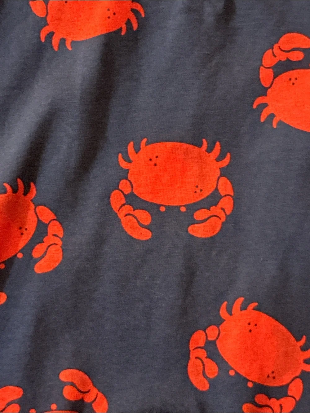 Carter's Navy Blue Sleeveless Romper with Red Crab Print